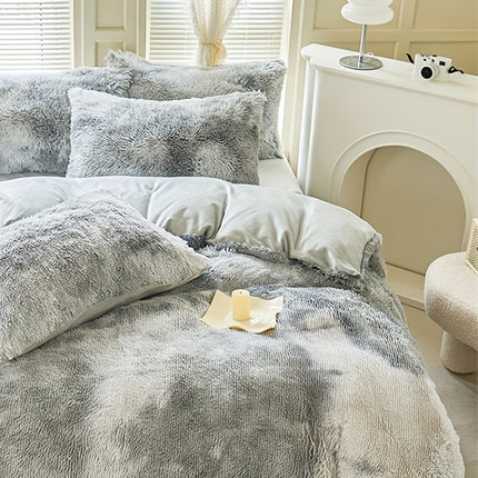 Tie-Dye Plush Duvet Cover Set - Soft & Cozy
