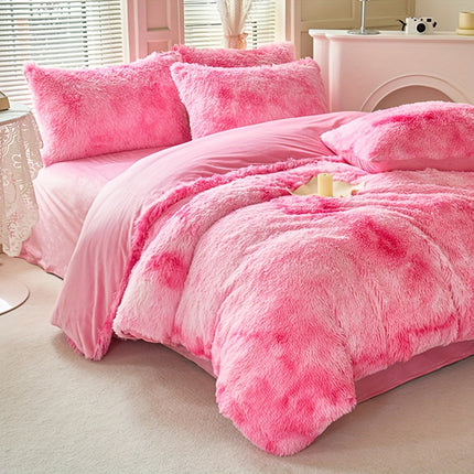 Tie-Dye Plush Duvet Cover Set - Soft & Cozy