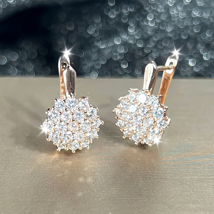 Luxurious Sunflower Zirconia Earrings