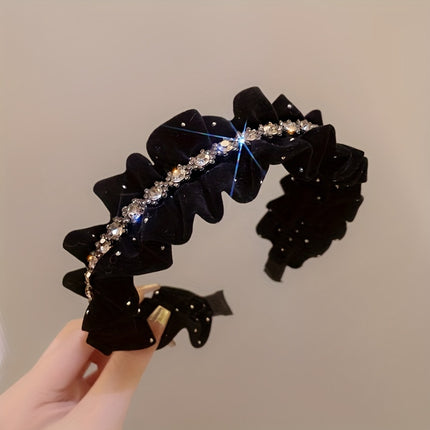 Rhinestone Velvet Red Hair Hoop
