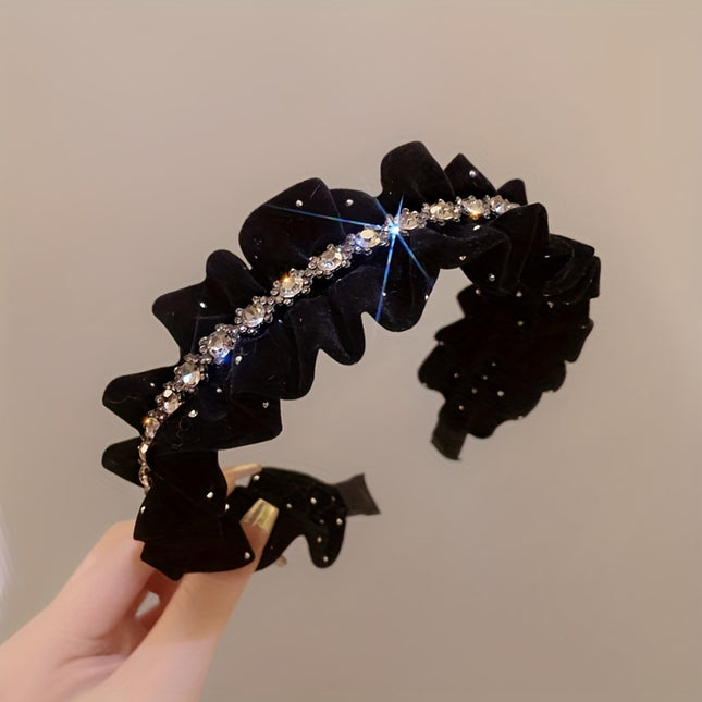 Rhinestone Velvet Red Hair Hoop