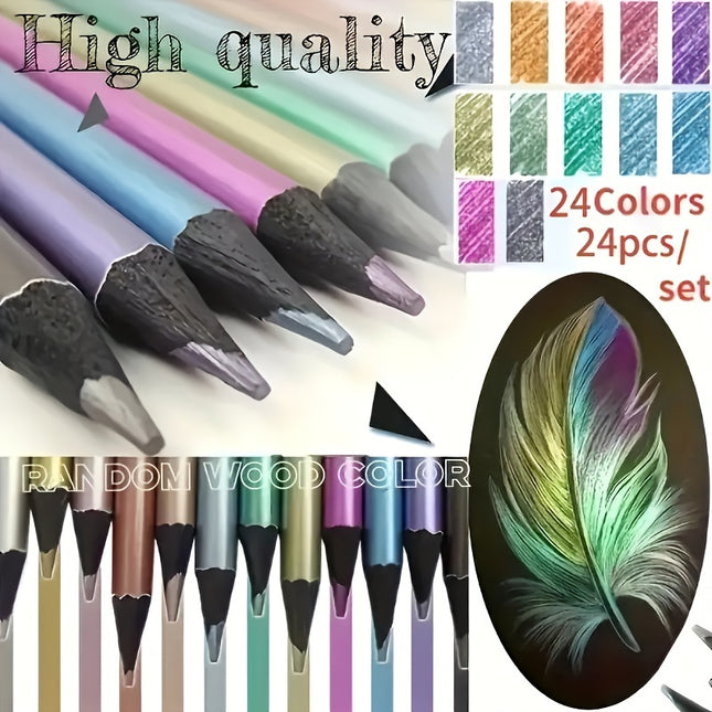 12-Color Metallic Pencils for Creative Art