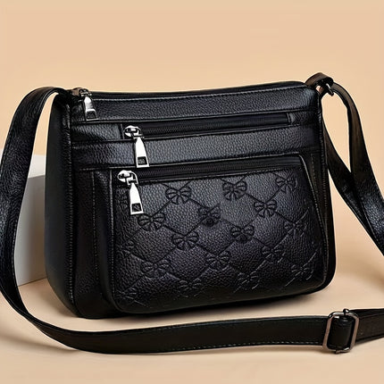Quilted Faux Leather Crossbody Bag