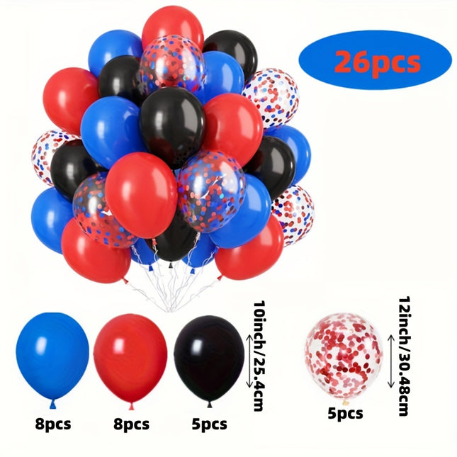 Hero-Themed Red & Blue Balloons – Perfect Party Decor