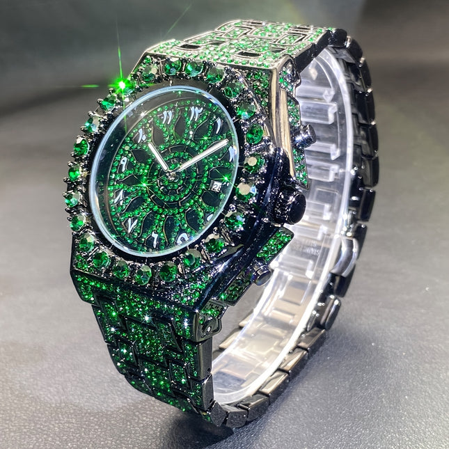 Luxury Green Ice Hip-Hop Watch