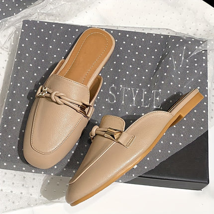 Elegant Beige Slip-On Mules