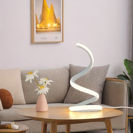 Modern Spiral LED Desk Lamp - Dimmable & Adjustable