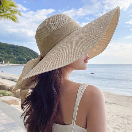 Sunshade Bow Decor Straw Hat