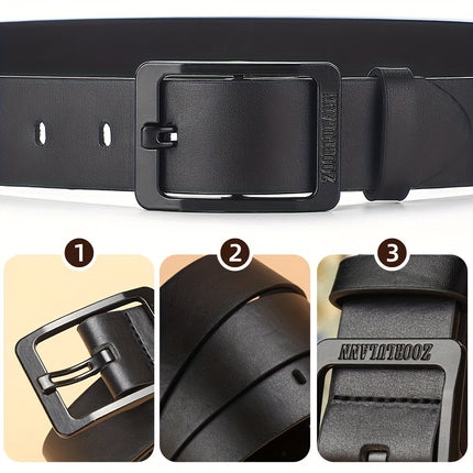Men's Black PU Leather Jeans Belt
