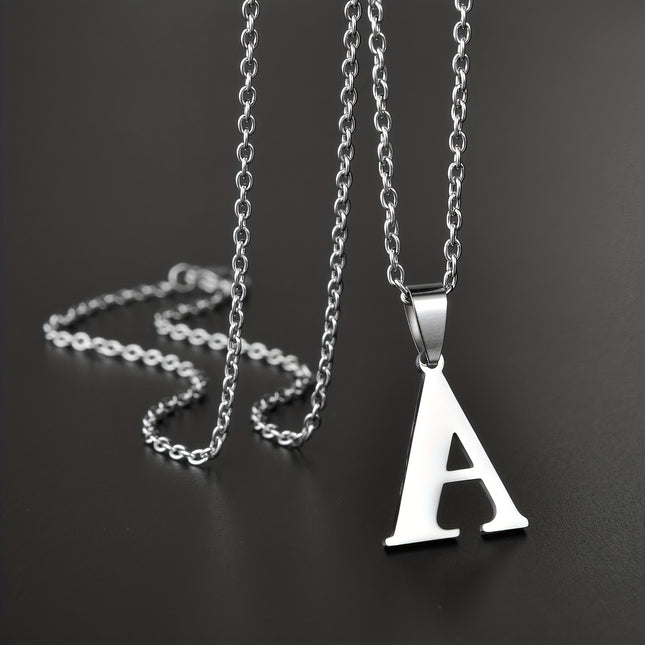 Minimalist Alphabet Stainless Steel Necklace