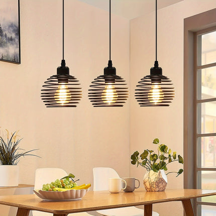 Vintage-Style Pendant Lamp - Adjustable Arm, Black Finish