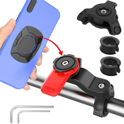 Anti-Shake Motorcycle Phone Mount – 360° Rotation Handlebar Clamp
