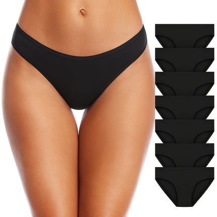 7pcs Solid Low Waist Briefs