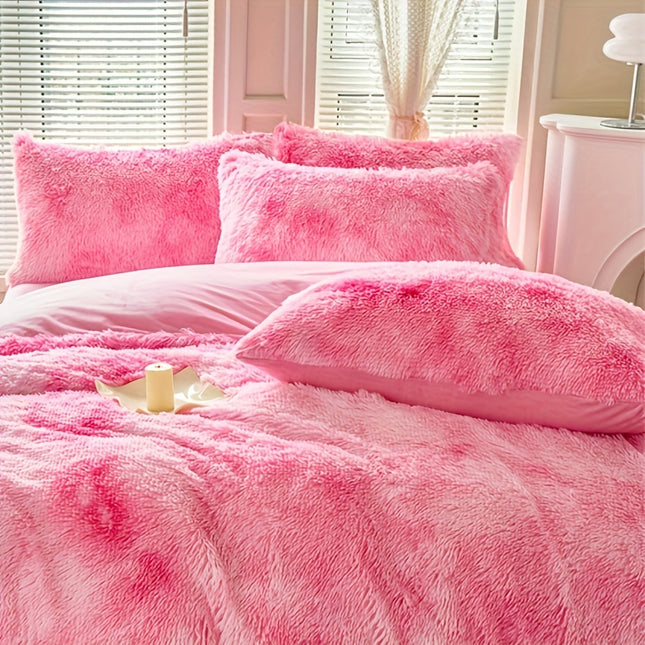 Cozy Tie-Dye Plush Duvet Cover Set – Soft & Stylish