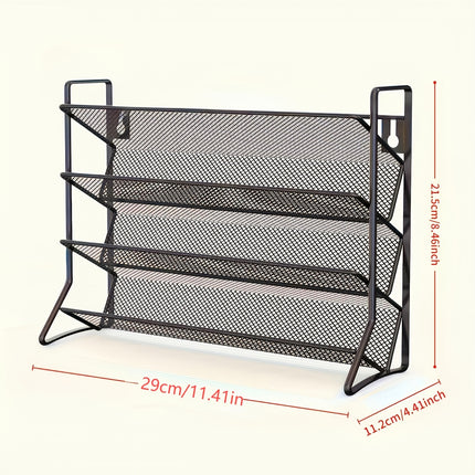 4-Tier Metal Spice Rack Organizer - Stylish Kitchen Storage