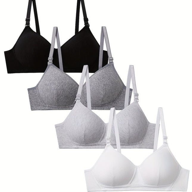 4-Pack Seamless Wireless Bras for Teens
