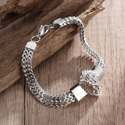 Lion Head Stainless Steel Bracelet