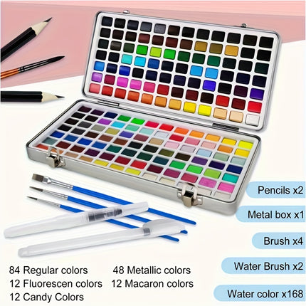 Metal Box Watercolor Set