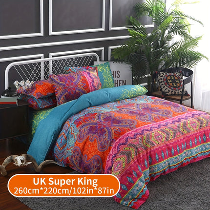 3pcs Ethnic Style Duvet Cover Set - Soft All-Season Bedding