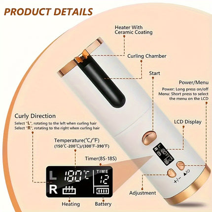 Auto-Curler with 5 Heat Settings – Effortless Glamour - Monti Bargains
