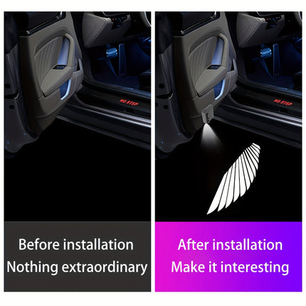 Wireless Angel Wing Car Door Projection Lamp - HD