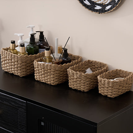 4pcs Woven Storage Basket Set