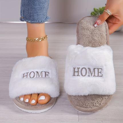Women's Cozy "HOME" Plush Slippers