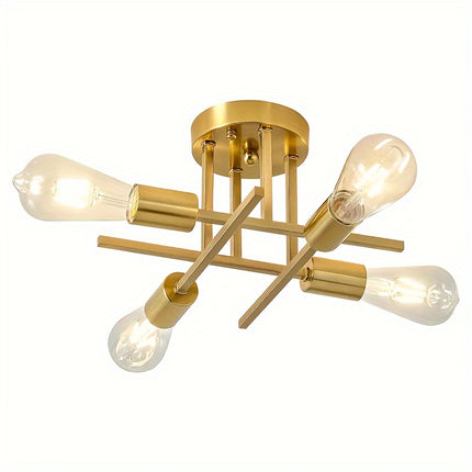 Modern Black Iron Satellite Ceiling Light – Industrial E27/E26 Bulb