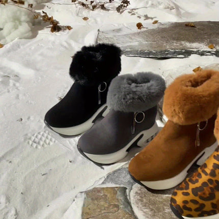 Stylish Plush Platform Boots