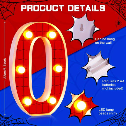 1pc Spider LED Numbers Light For Birthday Decoration