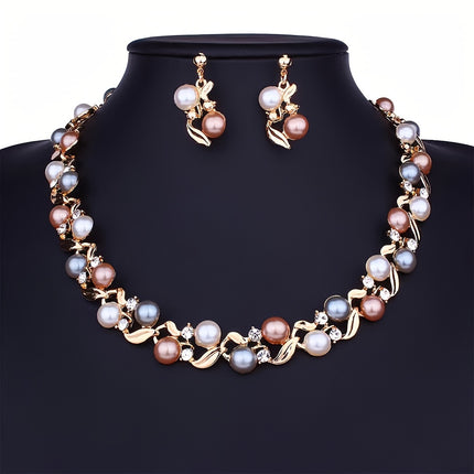 Colorful Faux Pearl Bridal Set