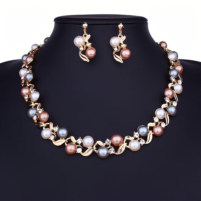 Colorful Faux Pearl Bridal Set