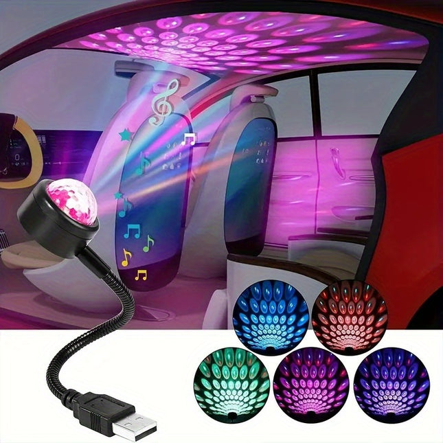 Car Atmosphere LED Lamp – Sound-Controlled Color Night Light