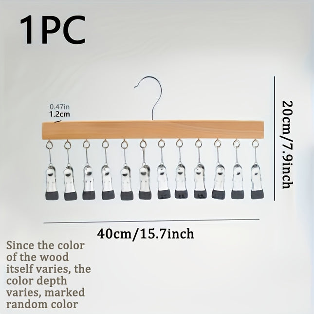 Adjustable Wooden Multi-Clip Hanger