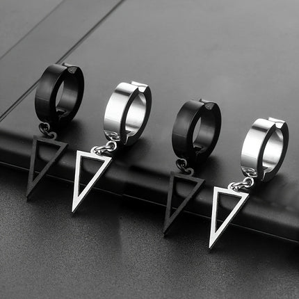 Triangle Pendant Ear Clips Set