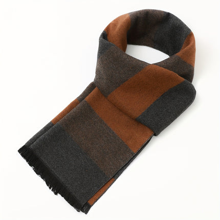 Men’s Luxury Faux Cashmere Plaid Scarf