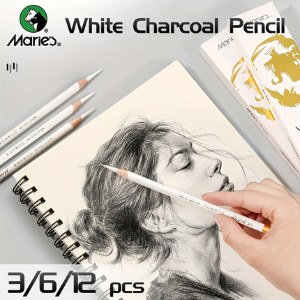 Marie's White Charcoal Pencils Set