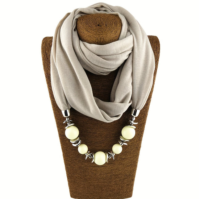 Boho Resin Bead Pendant Scarf