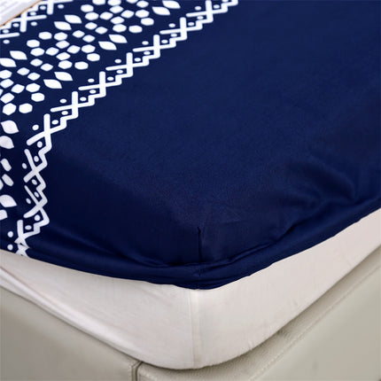 Geometric Star Print 3pcs Bedding Fitted Sheet Set