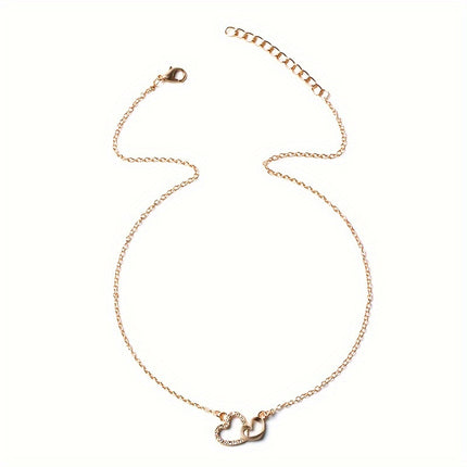 Elegant Heart Rhinestone Necklace
