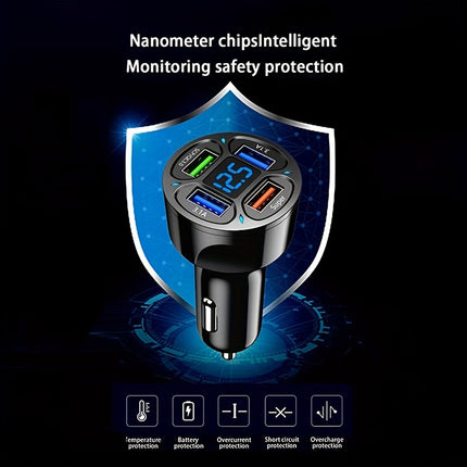 120W 4-in-1 Car Charger with Digital Display
