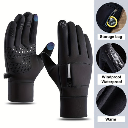 Men's Winter Outdoor Touchscreen Gloves – Windproof & Waterproof