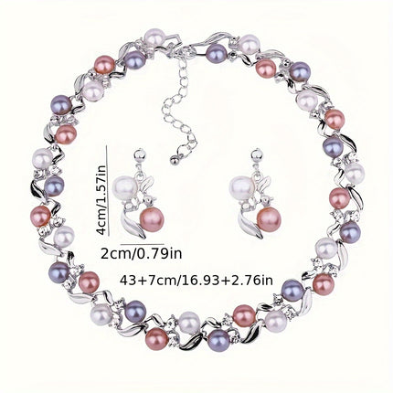 Colorful Faux Pearl Bridal Set