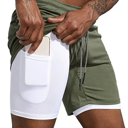 Men's 2-in-1 Athletic Shorts - Monti Bargains