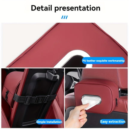 Fit Faux Leather Car Tissue Holder