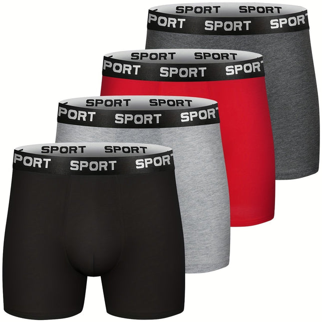4pcs CONKEND Men's Cotton Boxer Briefs