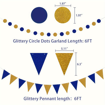 34pcs Nautical Blue & Silvery Birthday Party Kit