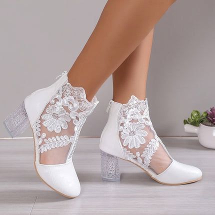 Elegant Lace Ankle Booties
