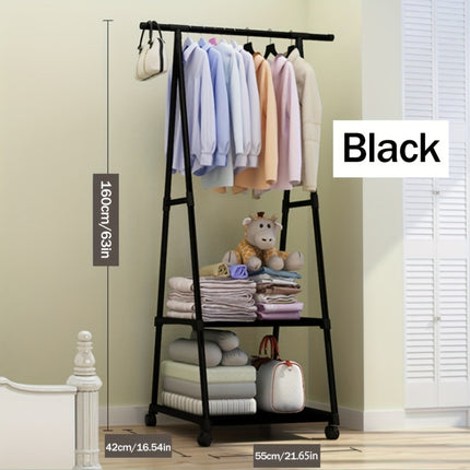 Mobile Multi-Tier Garment Rack with Wheels and Shelves