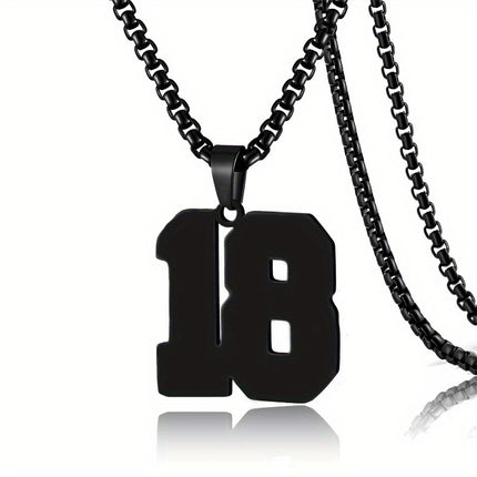 Men's Sports Number Pendant Necklace